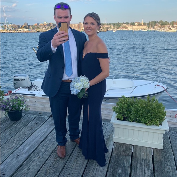 AQUA navy gown - Picture 5 of 6